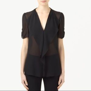 Babaton Black Silk Blouse